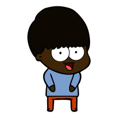 happy cartoon boy