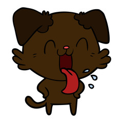 cartoon panting dog