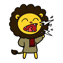 cartoon roaring lion