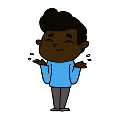 happy cartoon man shrugging