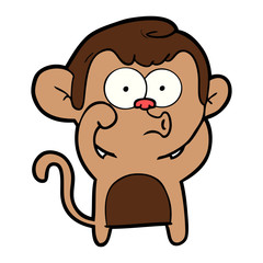 Obraz premium cartoon hooting monkey