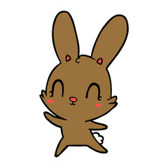 cute cartoon rabbit dancing