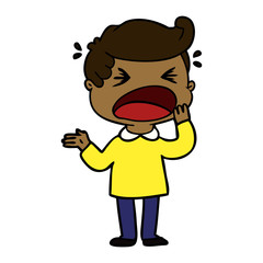 cartoon shouting man