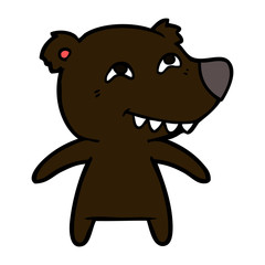cartoon bear showing teeth