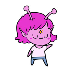 cartoon alien girl