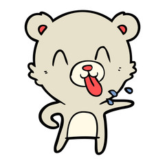 rude cartoon polar bear sticking out tongue