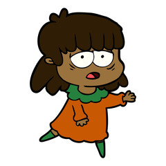 Obraz premium cartoon tired woman
