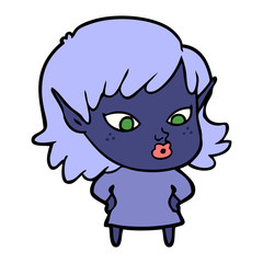 pretty cartoon elf girl