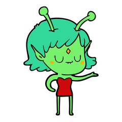 cartoon alien girl