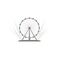 Singapore Flyer, the largest ferris wheel in the world vector Illustration