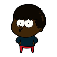 cartoon curious boy