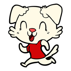 laughing cartoon dog jogging