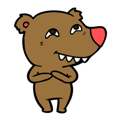 cartoon bear showing teeth
