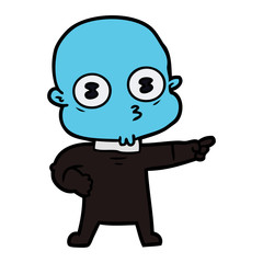 cartoon weird bald spaceman