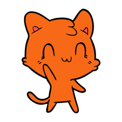 cartoon happy cat