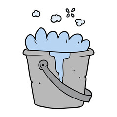 cartoon bucket of soapy water