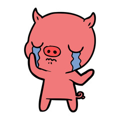 cartoon pig crying