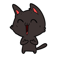 happy cartoon cat