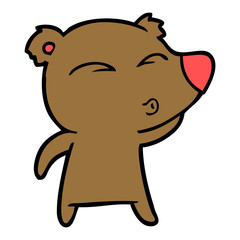 cartoon whistling bear