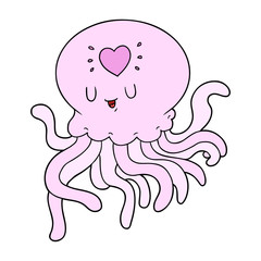 cartoon jellyfish in love
