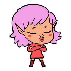 pretty cartoon elf girl
