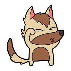 cartoon wolf pouting