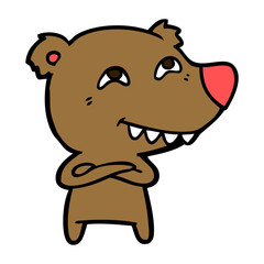 cartoon bear showing teeth