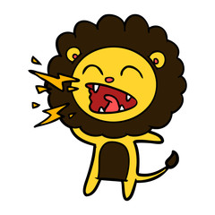 cartoon roaring lion
