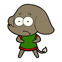 cartoon unsure elephant