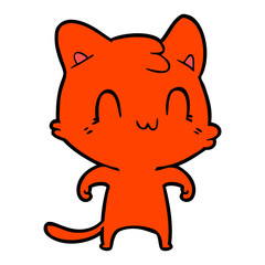 cartoon happy cat