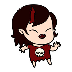 cartoon laughing vampire girl