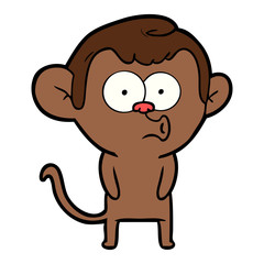 Obraz na płótnie Canvas cartoon hooting monkey
