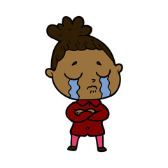 cartoon crying woman