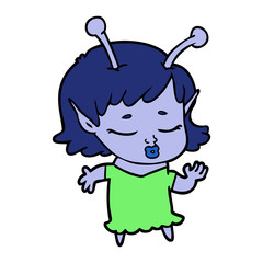 cute alien girl cartoon