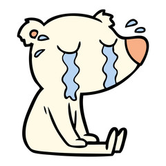 cartoon crying sitting polar bear