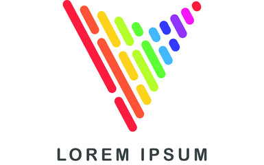 V Shape Rainbow Color Logo