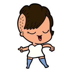 happy cartoon girl