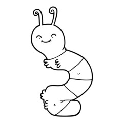 cartoon happy caterpillar