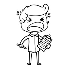 cartoon shouting salesman