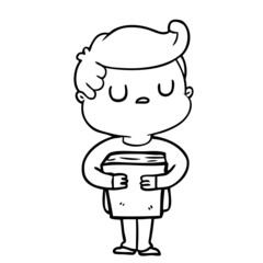 cartoon aloof man