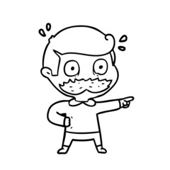 cartoon man with mustache shocked