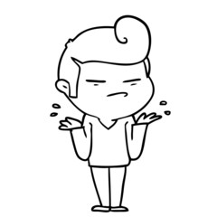 cartoon cool guy with fashion hair cut