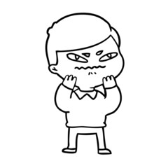 Obraz premium cartoon angry man