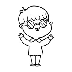 Obraz premium cartoon boy wearing spectacles