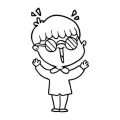 cartoon boy wearing spectacles
