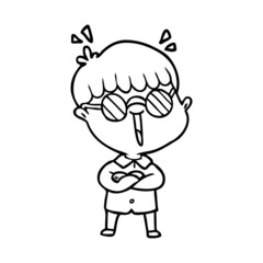 cartoon boy wearing spectacles
