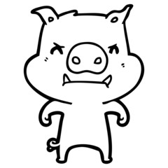 angry cartoon pig