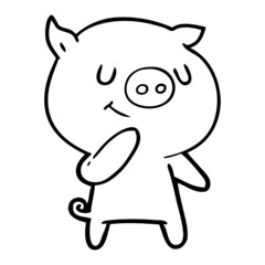 happy cartoon pig