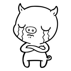 cartoon pig crying