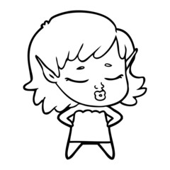Fototapeta premium pretty cartoon elf girl